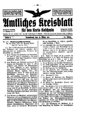 Amtliches Kreisblatt für den Kreis Koschmin vom 18.03.1911