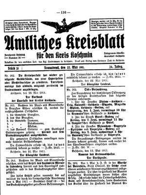 Amtliches Kreisblatt für den Kreis Koschmin vom 27.05.1911