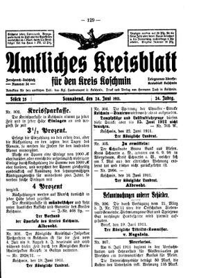 Amtliches Kreisblatt für den Kreis Koschmin vom 24.06.1911