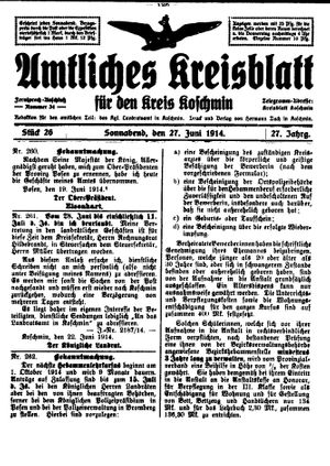 Amtliches Kreisblatt für den Kreis Koschmin on Jun 27, 1914
