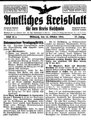 Amtliches Kreisblatt für den Kreis Koschmin vom 14.10.1914