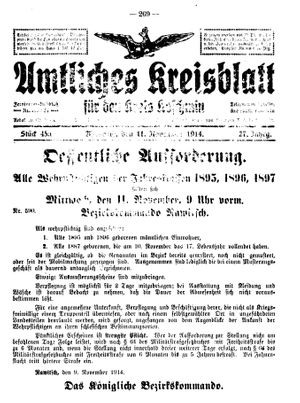 Amtliches Kreisblatt für den Kreis Koschmin vom 11.11.1914