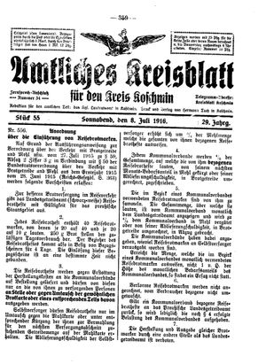 Amtliches Kreisblatt für den Kreis Koschmin vom 08.07.1916