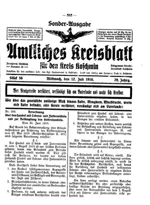Amtliches Kreisblatt für den Kreis Koschmin vom 12.07.1916