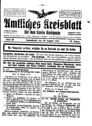 Amtliches Kreisblatt für den Kreis Koschmin vom 26.08.1916