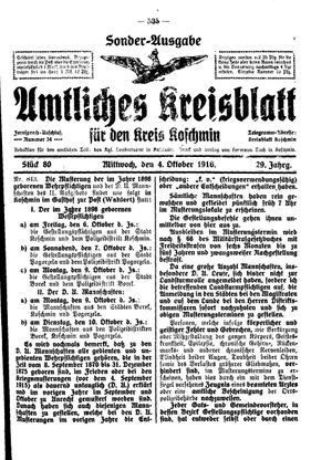 Amtliches Kreisblatt für den Kreis Koschmin vom 04.10.1916