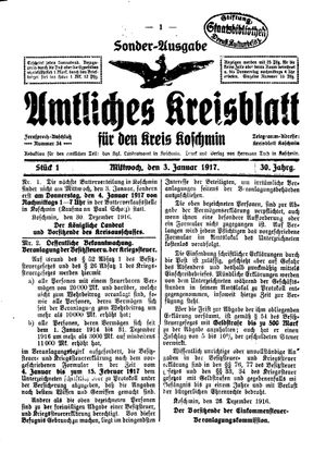 Amtliches Kreisblatt für den Kreis Koschmin on Jan 3, 1917