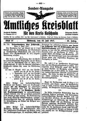 Amtliches Kreisblatt für den Kreis Koschmin vom 18.07.1917