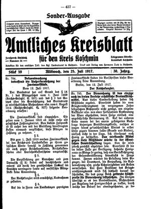 Amtliches Kreisblatt für den Kreis Koschmin vom 25.07.1917