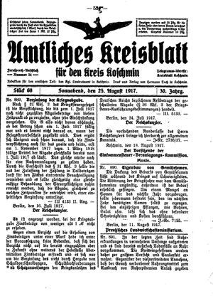 Amtliches Kreisblatt für den Kreis Koschmin vom 25.08.1917