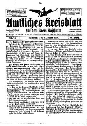 Amtliches Kreisblatt für den Kreis Koschmin vom 09.01.1918