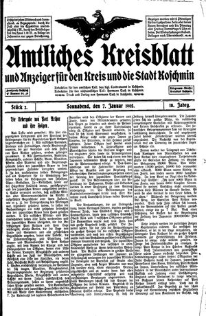 Amtliches Kreisblatt und Anzeiger für den Kreis und die Stadt Koschmin vom 07.01.1905