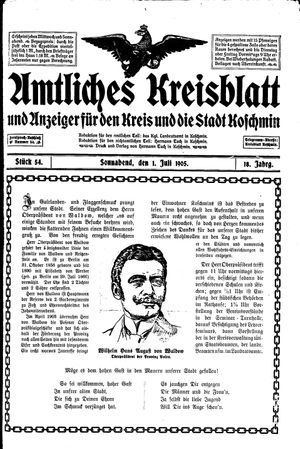 Amtliches Kreisblatt und Anzeiger für den Kreis und die Stadt Koschmin vom 01.07.1905