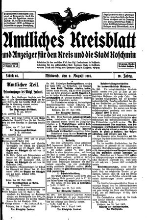 Amtliches Kreisblatt und Anzeiger für den Kreis und die Stadt Koschmin on Aug 9, 1905