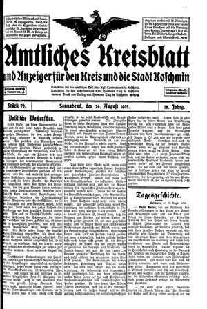 Amtliches Kreisblatt und Anzeiger für den Kreis und die Stadt Koschmin on Aug 26, 1905