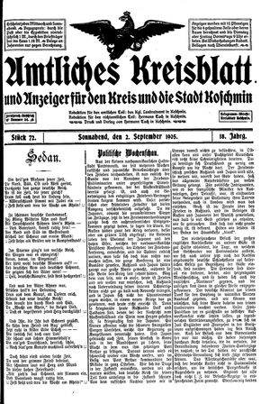 Amtliches Kreisblatt und Anzeiger für den Kreis und die Stadt Koschmin vom 02.09.1905