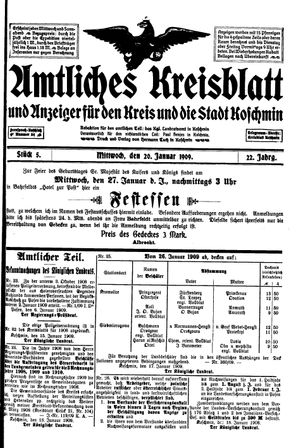 Amtliches Kreisblatt und Anzeiger für den Kreis und die Stadt Koschmin vom 20.01.1909