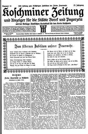 Koschminer Zeitung und Anzeiger für die Städte Borek und Pogorzela vom 14.08.1909