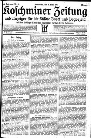 Koschminer Zeitung und Anzeiger für die Städte Borek und Pogorzela vom 06.03.1915
