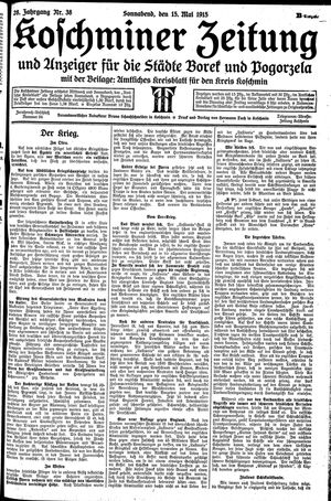 Koschminer Zeitung und Anzeiger für die Städte Borek und Pogorzela vom 15.05.1915