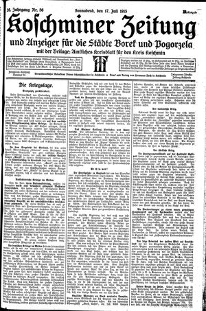 Koschminer Zeitung und Anzeiger für die Städte Borek und Pogorzela vom 17.07.1915