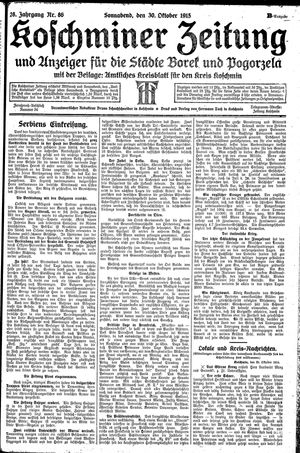 Koschminer Zeitung und Anzeiger für die Städte Borek und Pogorzela vom 30.10.1915