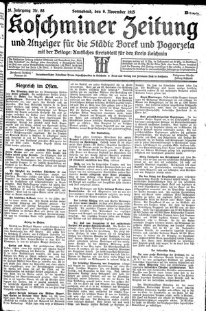 Koschminer Zeitung und Anzeiger für die Städte Borek und Pogorzela vom 06.11.1915