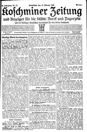 Koschminer Zeitung und Anzeiger für die Städte Borek und Pogorzela on Feb 12, 1916