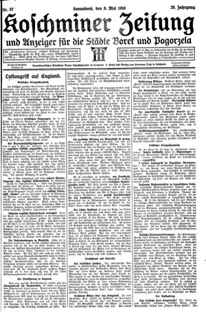 Koschminer Zeitung und Anzeiger für die Städte Borek und Pogorzela vom 06.05.1916