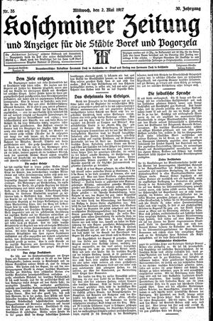 Koschminer Zeitung und Anzeiger für die Städte Borek und Pogorzela vom 02.05.1917