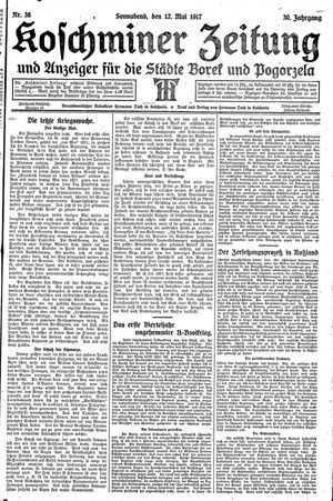 Koschminer Zeitung und Anzeiger für die Städte Borek und Pogorzela vom 12.05.1917