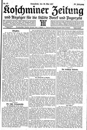 Koschminer Zeitung und Anzeiger für die Städte Borek und Pogorzela vom 26.05.1917