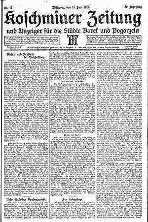 Koschminer Zeitung und Anzeiger für die Städte Borek und Pogorzela on Jun 13, 1917