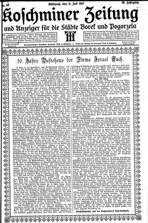 Koschminer Zeitung und Anzeiger für die Städte Borek und Pogorzela vom 11.07.1917