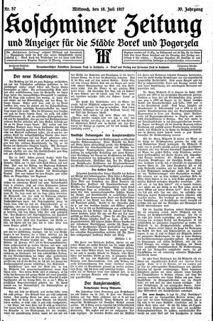 Koschminer Zeitung und Anzeiger für die Städte Borek und Pogorzela vom 18.07.1917