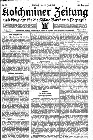 Koschminer Zeitung und Anzeiger für die Städte Borek und Pogorzela vom 25.07.1917