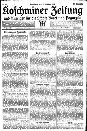 Koschminer Zeitung und Anzeiger für die Städte Borek und Pogorzela vom 27.10.1917