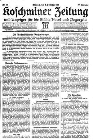 Koschminer Zeitung und Anzeiger für die Städte Borek und Pogorzela vom 05.12.1917