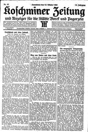 Koschminer Zeitung und Anzeiger für die Städte Borek und Pogorzela on Oct 12, 1918