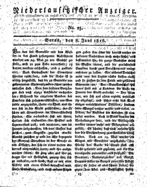 Niederlausitzischer Anzeiger vom 08.06.1816