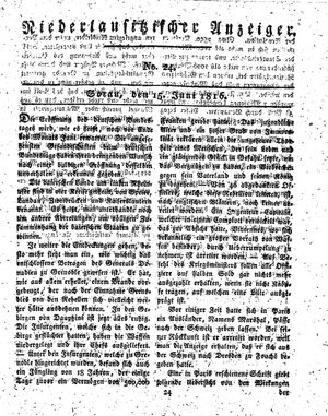 Niederlausitzischer Anzeiger vom 15.06.1816