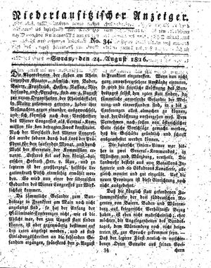 Niederlausitzischer Anzeiger vom 24.08.1816