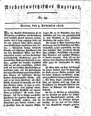 Niederlausitzischer Anzeiger vom 09.11.1816