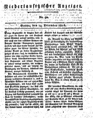 Niederlausitzischer Anzeiger vom 14.12.1816
