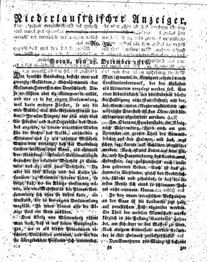 Niederlausitzischer Anzeiger vom 28.12.1816