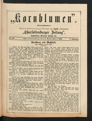 Kornblumen vom 05.09.1880