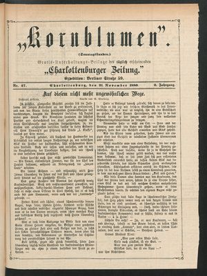 Kornblumen vom 21.11.1880