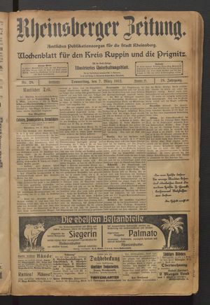 Rheinsberger Zeitung vom 07.03.1912