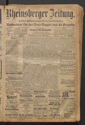 Rheinsberger Zeitung vom 25.05.1912