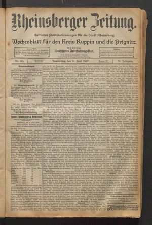 Rheinsberger Zeitung vom 06.06.1912